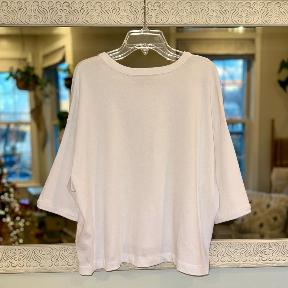New Madewell 100% Cotton Relaxed Short Sleeves Boxy White Tee - Medium - Picture 4 of 8